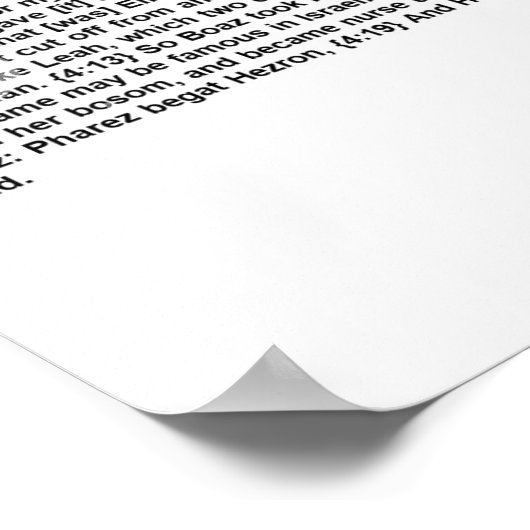 Ruth-boek (volledige KJV-tekst) Poster (Hoek)