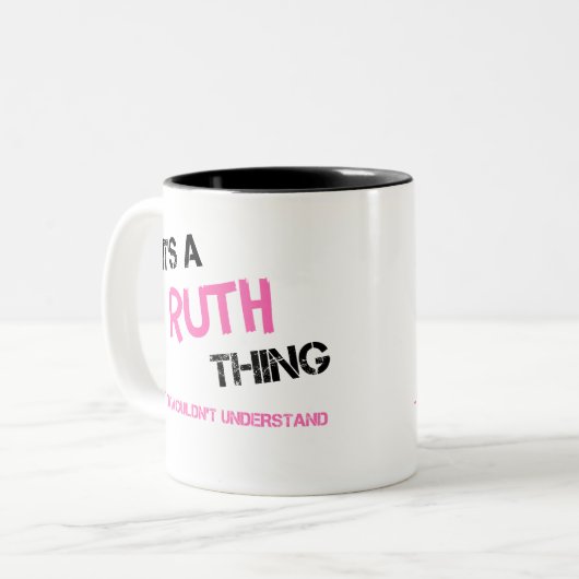 Ruth ding dat je niet zou begrijpen tweekleurige koffiemok (Voorkant links)