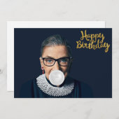 Ruth Ginsburg Bgloble gum Happy Birthday Kaart (Voorkant / Achterkant)