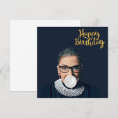 Ruth Ginsburg Blaast Bubblekauwgom Verjaardagswens (Voorkant / Achterkant)