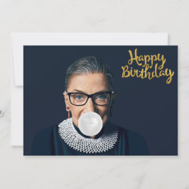 Ruth Ginsburg Blaast Bubblekauwgom Verjaardagswens Kaart