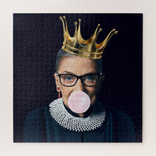 Ruth Ginsburg gouden kroon blaast roze kauwgom Legpuzzel