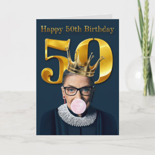 Ruth Ginsburg Kroon Gum Gelukkige 50e Verjaardag Kaart