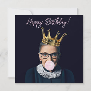 Ruth Ginsburg kroon roze kauwgom Gefeliciteerd! Kaart