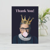 Ruth Ginsburg kroonroze kauwgom Bedankkaart (Staand voorkant)