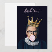 Ruth Ginsburg kroonroze kauwgom Bedankkaart (Voorkant / Achterkant)