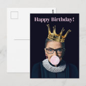 Ruth Ginsburg kroonroze kauwgom Happy Birthday! Briefkaart (Voorkant / Achterkant)