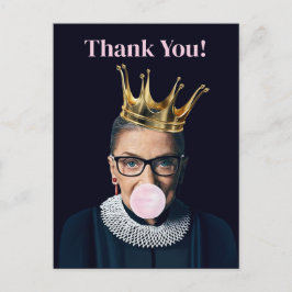 Ruth Ginsburg kroontje roze kauwgom Dank u! Briefkaart
