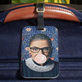 Ruth Ginsburg Roze gom Medway Tapestry Bagagelabel