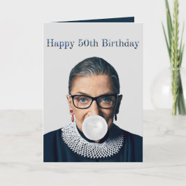 Ruth Ginsburg witte kauwgom Gefeliciteerd met je 5 Kaart