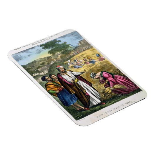 Ruth in het veld Boaz, van een bijbel, bedrukt doo Magneet (Rechterzijde)