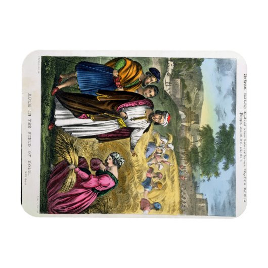 Ruth in het veld Boaz, van een bijbel, bedrukt doo Magneet (Horizontaal)