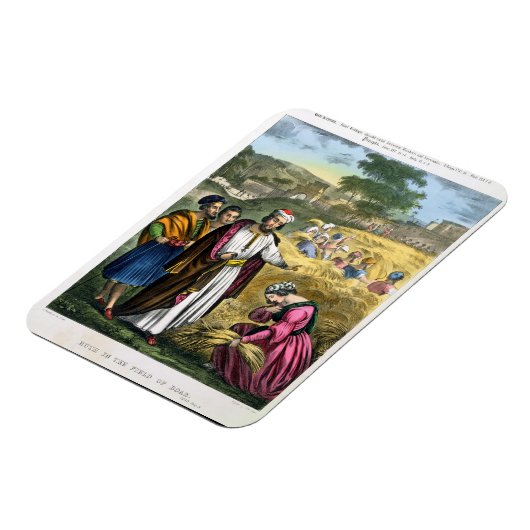 Ruth in het veld Boaz, van een bijbel, bedrukt doo Magneet (Linkerzijde)