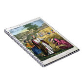 Ruth in het veld Boaz, van een bijbel, bedrukt doo Notitieboek (Rechterzijde)