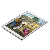 Ruth in het veld Boaz, van een bijbel, bedrukt doo Notitieboek (Linkerzijde)