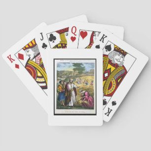 Ruth in het veld Boaz, van een bijbel, bedrukt doo Pokerkaarten