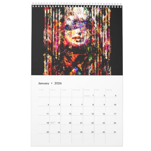 Ruth Kedar Art Calendar 2026 in Black Kalender (Jan 2026)