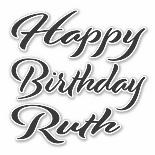 Ruth Name Vorname black Sticker Geburtstag (Voorkant)