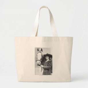Ruth Roach en haar paard. Grote Tote Bag