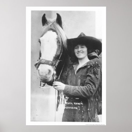 Ruth Roach en haar paard. Poster (Voorkant)