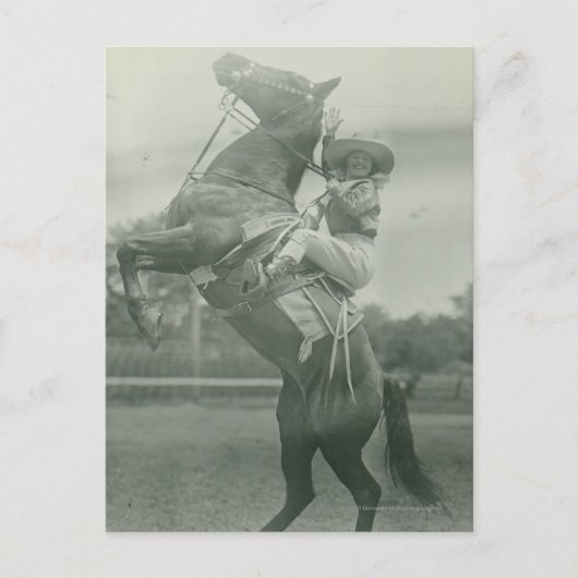 Ruth Roach op Tony, Cheyenne, Wyoming. Briefkaart (Voorkant)