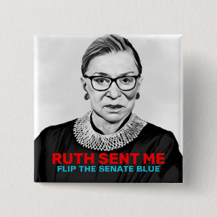 Ruth stuurde me een draai senaat Blue 2020 Verkiez Vierkante Button 5,1 Cm