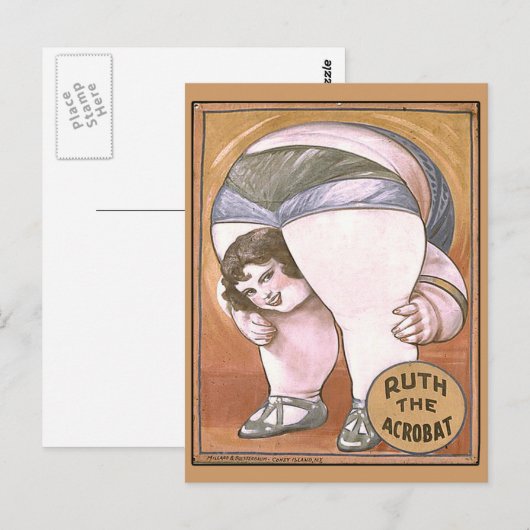 Ruth the Acrobat Circus Poster Briefkaart (Voorkant / Achterkant)