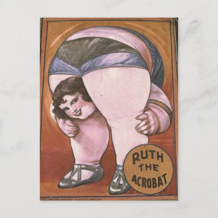 Ruth the Acrobat Circus Vintage Poster Briefkaart