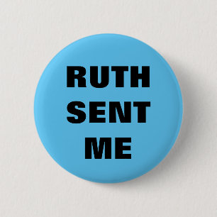 Ruth Verzonden me knoop/speld Ronde Button 5,7 Cm