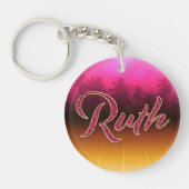 Ruth Vorname Name golden pink Schlüsselanhänger Sleutelhanger (Voorkant)