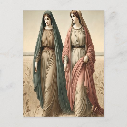 Ruth wandelt in geloof naar nieuwe hoop briefkaart (Voorkant)