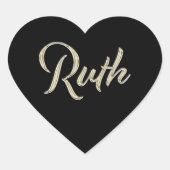 Ruth white gold Handwriting Aufkleber Herz Hart Sticker (Voorkant)