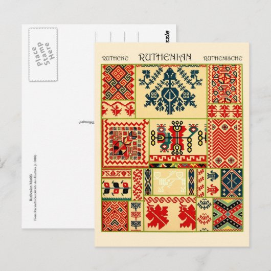 Ruthenian Motifs Briefkaart (Voorkant / Achterkant)