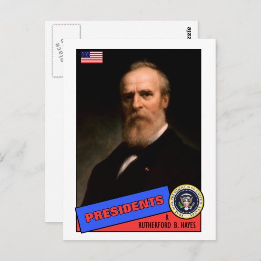 Rutherford B. Hayes Baseball Card Briefkaart (Voorkant / Achterkant)