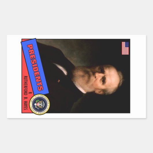 Rutherford B. Hayes-honkaarten Rechthoekige Sticker (Voorkant)