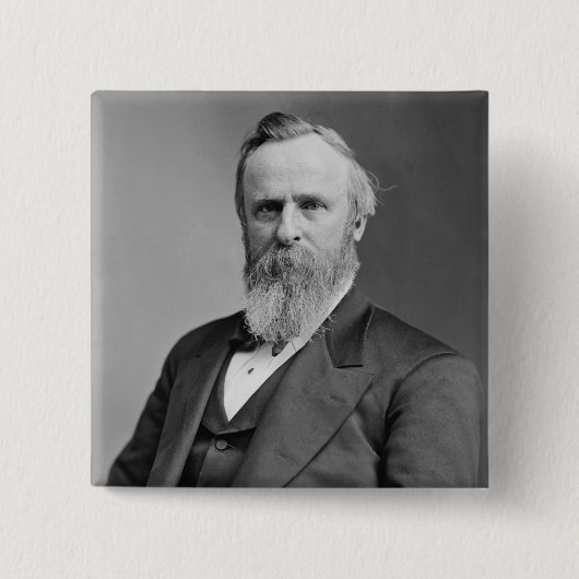 Rutherford B. Hayes Vierkante Button 5,1 Cm (Voorkant)