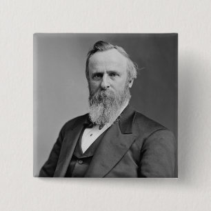 Rutherford B. Hayes Vierkante Button 5,1 Cm