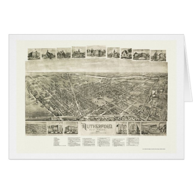 Rutherford, NJ Panoramic Map - 1904 (Voorkant Horizontaal)