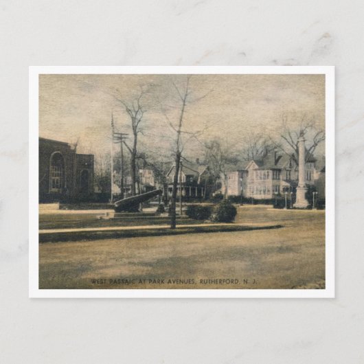 Rutherford NJ, Street Corner, Cannon, Uitzicht jar Briefkaart (Voorkant)