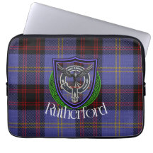 Rutherford Schotse Clan Tartan en Crest 