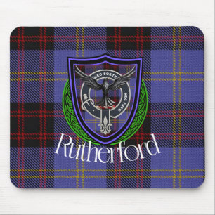 Rutherford Schotse Clan Tartan en Crest Muismat