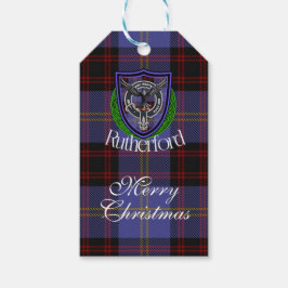 Rutherford Schotse Clan Tartan & Wapen Cadeaulabel