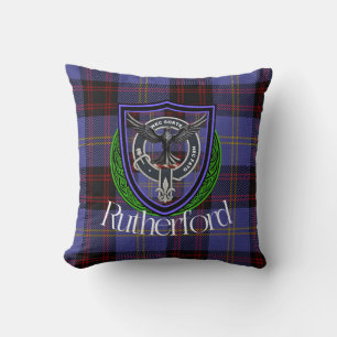 Rutherford Schotse Clan Tartan & Wapen Kussen