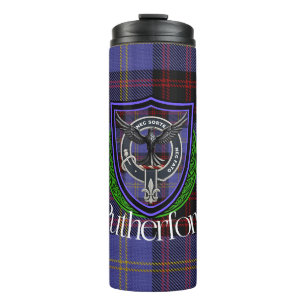 Rutherford Schotse Clan Tartan & Wapen Thermosbeker