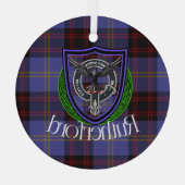 Rutherford Scottish Clan Tartan & Crest Glas Ornament (Achterkant)