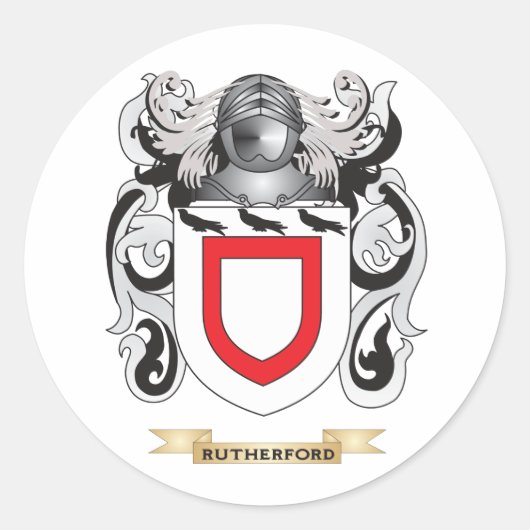 Rutherford Wapen (Familie Crest) Ronde Sticker (Voorkant)