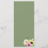 Rutherford Zonnebloem Aquarel Trouw Menukaart (Achterkant)