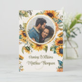 Rutherford Zonneschijn Crème Foto Bruiloft Kaart (Staand voorkant)