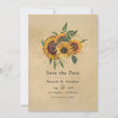 Rutherfordige Zonnebloem Bruiloft Save The Date (Voorkant)