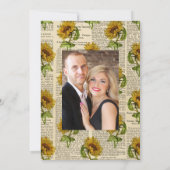 Rutherfordige Zonnebloemen Bruiloft Save The Date (Achterkant)